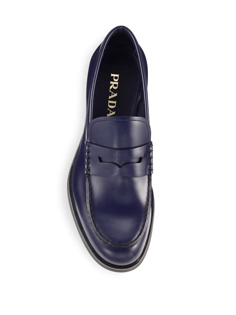 prada mens blue loafers|Prada loafers men price.